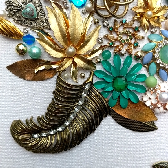 Artisan mosaic wall art decor framed jewelry art vintage one of a kind-modified! - Picture 8 of 16